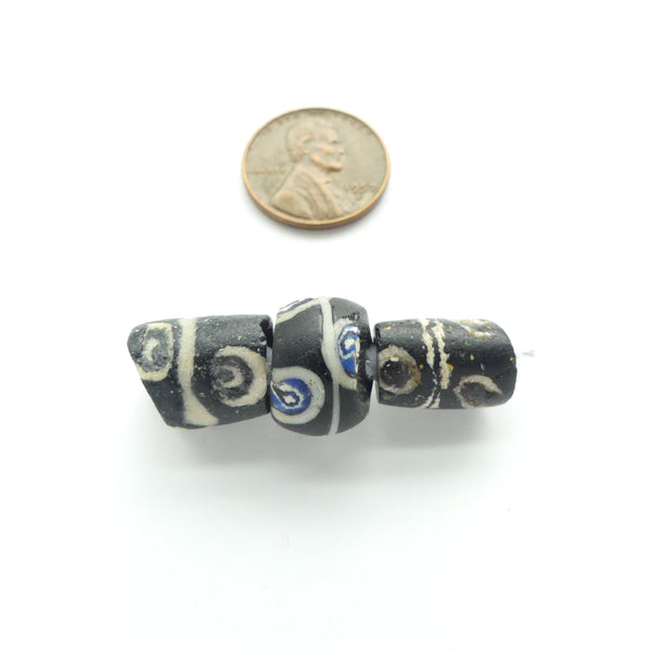 Antique Roman or Islamic Beads from the African Trade, Set of 3