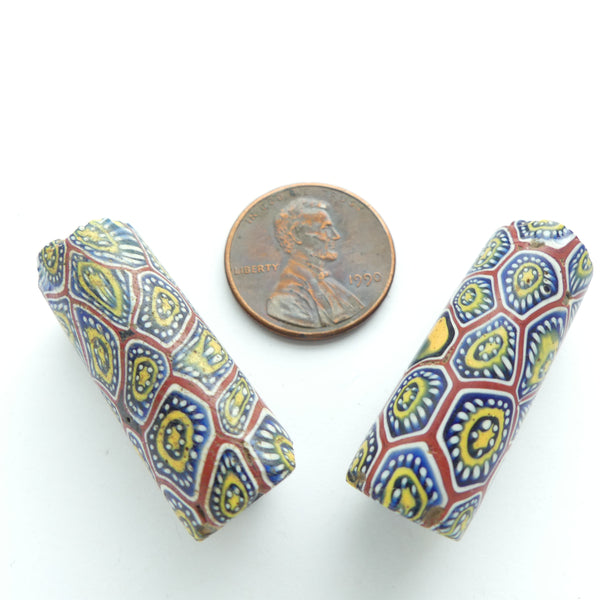 Millefior Trade Beads, Incredibly Precise & Perfect Murrini, 30x11mm, Sold Individually