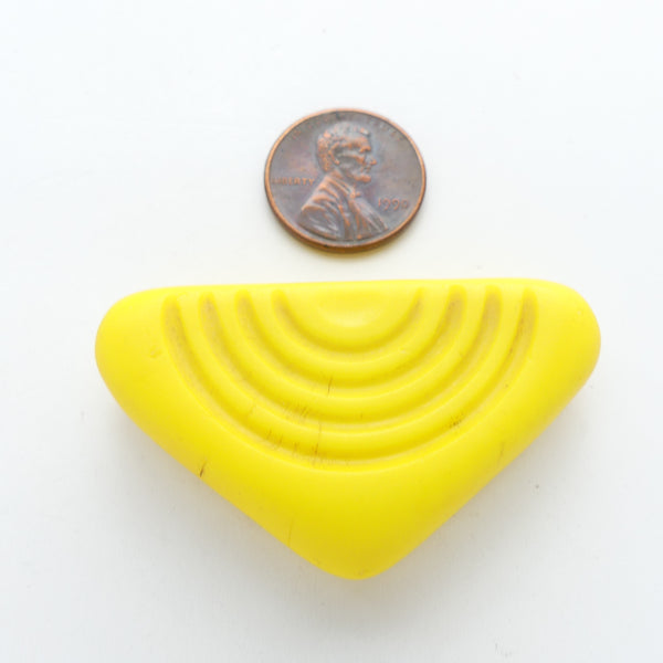 Bohemian, Antique Conus Shell Section Replica, Yellow 48x28mm