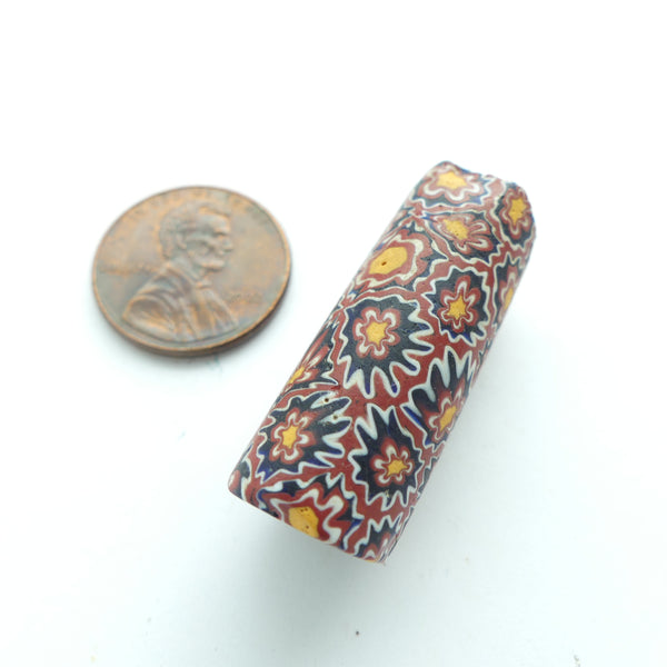 Millefiori, Antique Venetian Trade Bead, Wow Is All I Can Say, 33x12mm