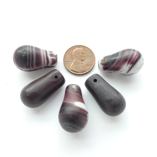 Bohemian, Vintage Wedding Bead Necklace Components, Brown Plain & Agate, Set of 5