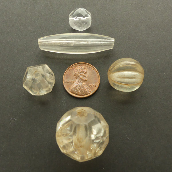Bohemian Vintage Glass, Collector/Designer Set of 5 Beads