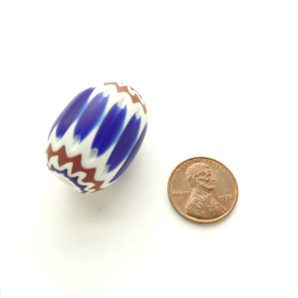 Chevron, Antique Venetian 6-Layer Beads, 30x22mm