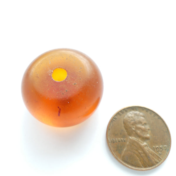 African Amber, Rare Translucent Light Amber Oblates, 9x24mm, Sold Individually