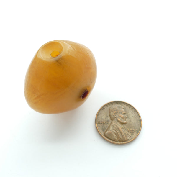 African Amber, Antique Diamond Shape, 29x32mm, with Multiple Holes