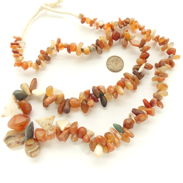 Ancient, Carnelian from Mauritania, 29-inch strand of nearly 200 Beads/Pendants