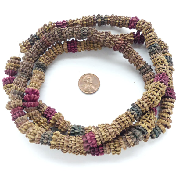 Scented Beads from Morocco, Multi-color on Long 40-inch Strands