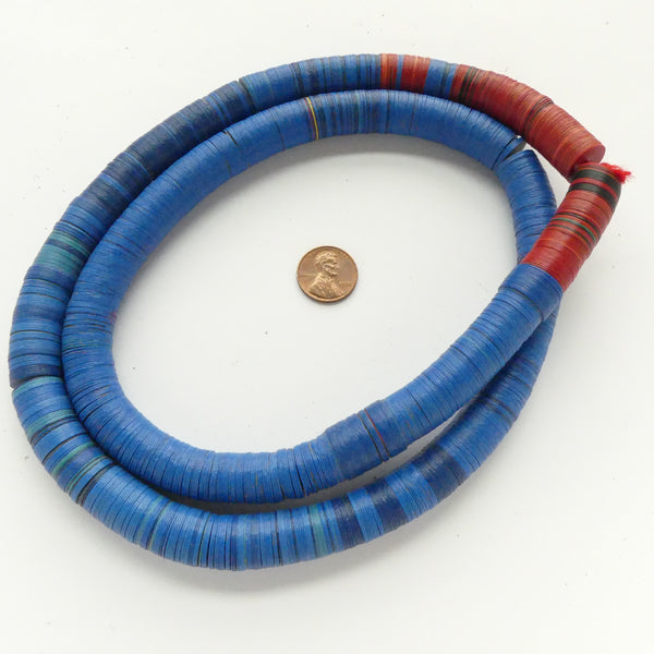 Vinyl Heishi, 14mm Diameter on 32-inch Strand