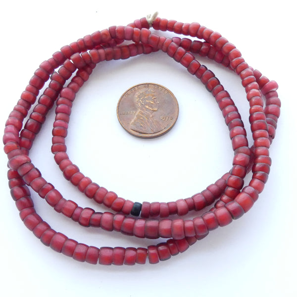 White Hearts Antique 3-4mm Beads on 24-inch Strand