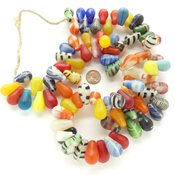 Wedding Beads, Antique African Czech Trade Beads, 27-inch Strand, 80 Perfect Beads