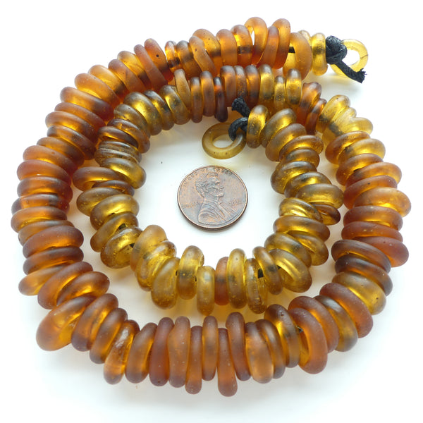 Dogon Donuts, Amber Two Colors/Sizes on Short 17-inch Strand