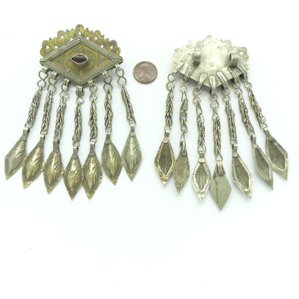 Turkoman Clasp Components Made into Pendants, 60mm Wide, Sold Individually