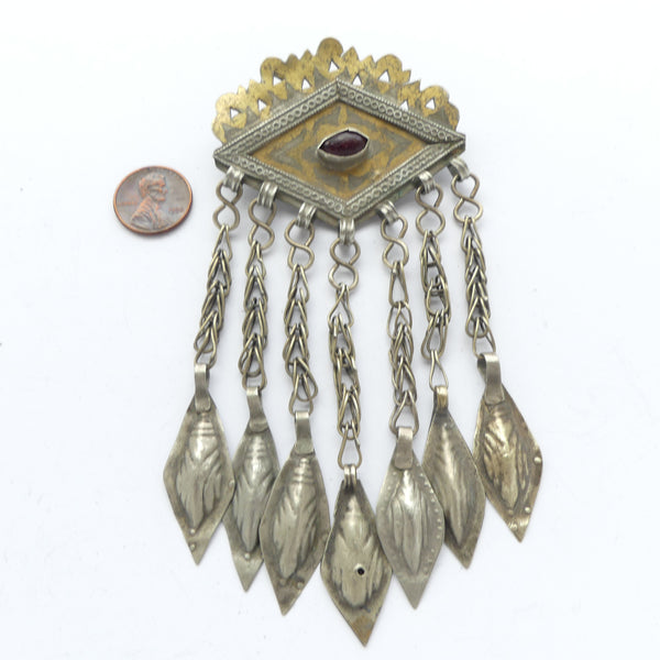 Turkoman Clasp Components Made into Pendants, 60mm Wide, Sold Individually