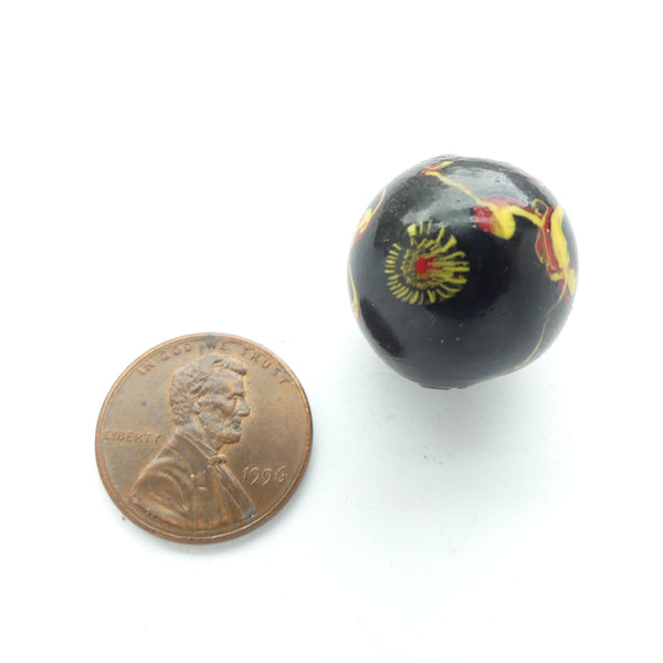 Boshan Starburst Beads, Large Round Black 20mm Diameter