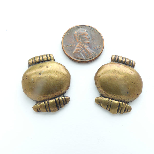 Brass Amulets, Small, Smooth and Streamlined, 20x22mm, Sold Individually