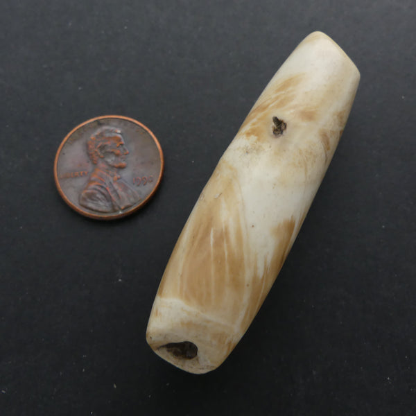 Naga, Shell Bead, Antique Chank Large Tube 2 1/4" Long