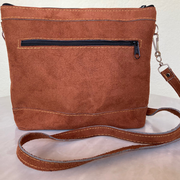 ChiChi Purse, Small Cross Body Bag, Faux Leather & Colorful Embroidery, 10x8.5 inches