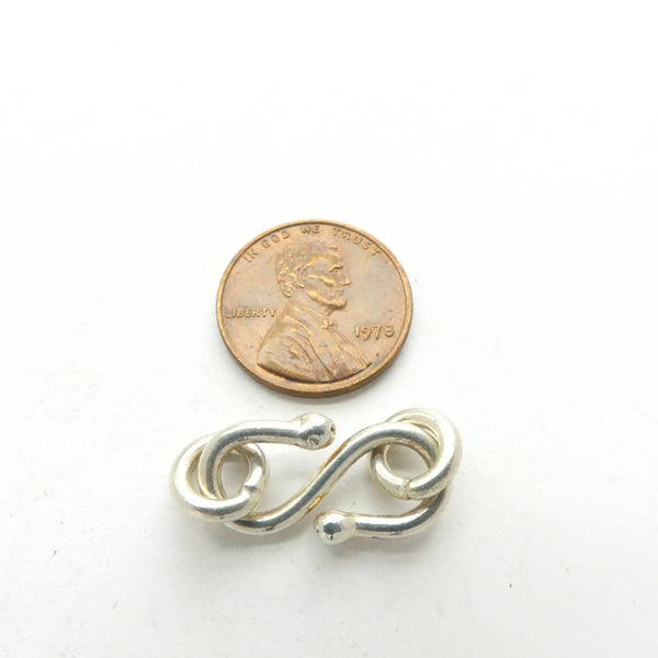 Clasp, Sterling Silver Large S Hook, 35mm Including Rings