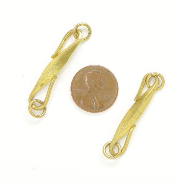 Clasps, Brass S-Hook From Nepal, Large Size 40mm, Sold Individuall