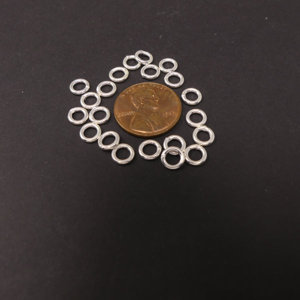 Jump Rings, Soldered Sterling Silver, 6mm Outer Diameter, Sets of 10