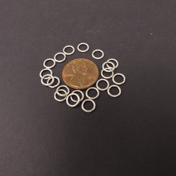 Jump Rings. Soldered Sterling Silver, 7mm Outer Diameter, Sets of 20