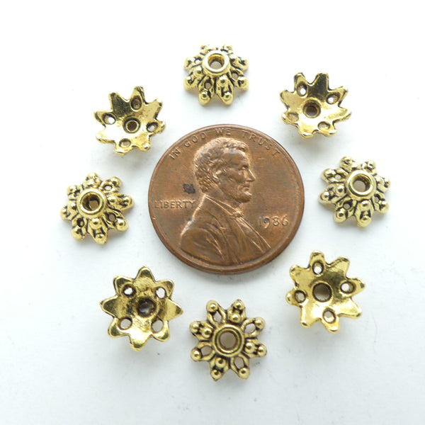 Caps, Cast Brass, 10mm Diameter, Sold by the Dozen