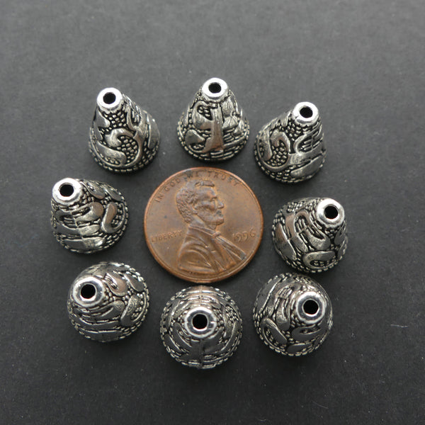 Cast, Cone, Silver-tone, 13x12mm Sold in Pairs