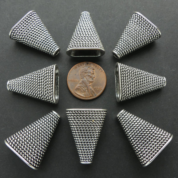 Cast, Flattened Cone, Sold in Pairs, 22x18mm
