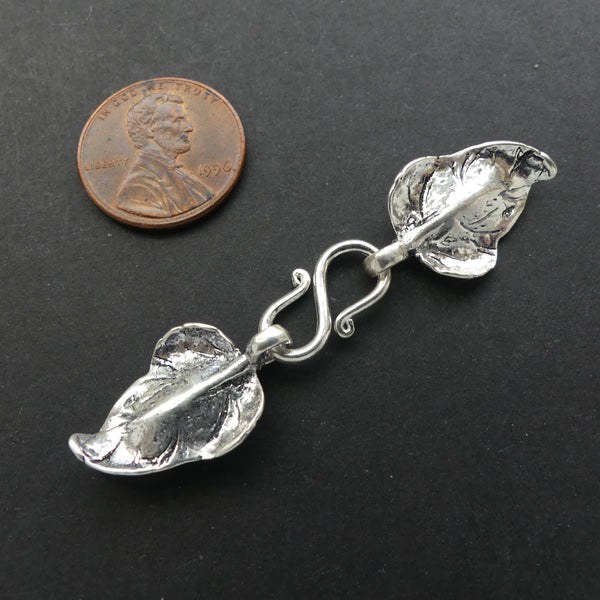 Clasp, Fancy "S" Hook, Thai Sterling Silver, 2 1/4-inch Long