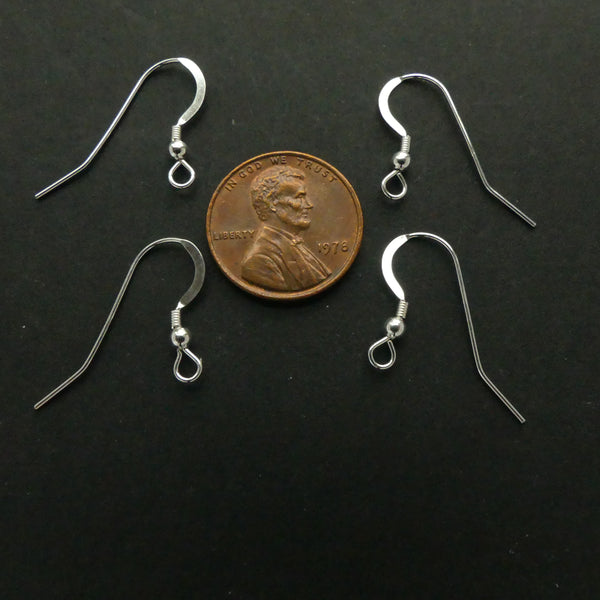 Earwires, Sterling Silver, French with Ball and Coil, Set of 4