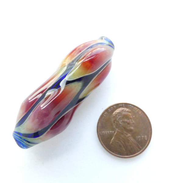 Tom Boylan, Extra Long Slim Bead in Sunset Colors, 45x15mm