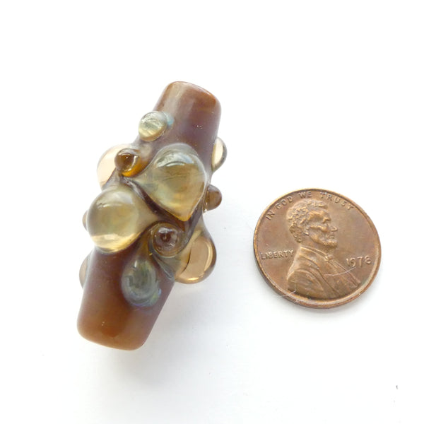 Bernadette Fuentes Embellished Tubular Bead, 37mm Long, Earthtones