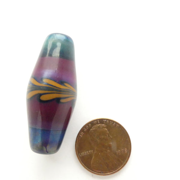 Jim Smircich, Long Oval with Deep Colors and Feathering 34x16mm