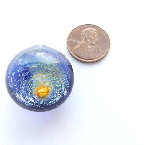 Keith Kreitter "Universe" Round Pendant with Clear Loop at the Top, 25mm Diameter
