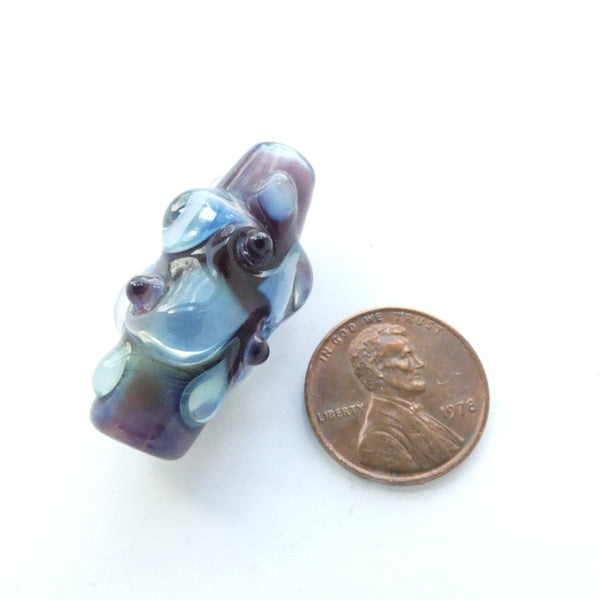 Bernadette Fuentes Embellished Tubular Bead, 33mm Long, Blues and Purple
