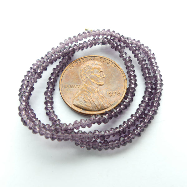 Faceted Glass, "Dragon Crystal, 1x2mm, Translucent Smoky Quartz Color on 12-inch Strands