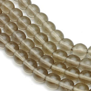 Czech Glass Smooth Round "Druks" 8mm Black Diamond, Strands of 25