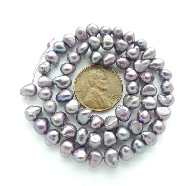Pearls, Peacock, Irregular Shape, 5x5mm on 14-inch Strand