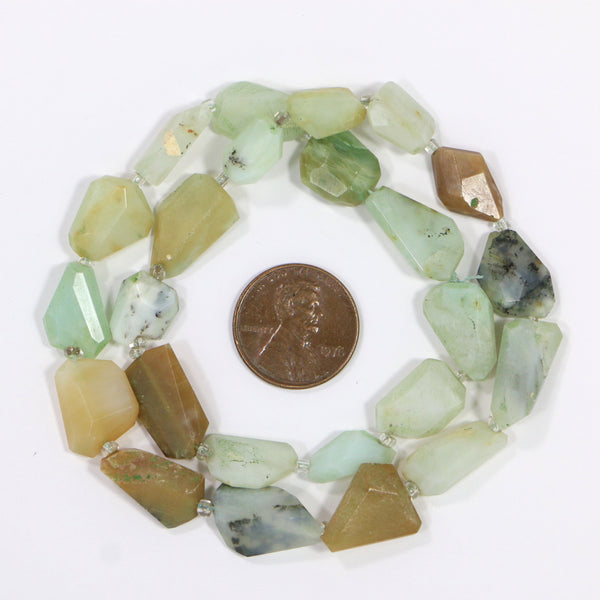 Peruvian Opal, Freeform Faceted Nuggets in a Range of Colors, on 14-inch Strands