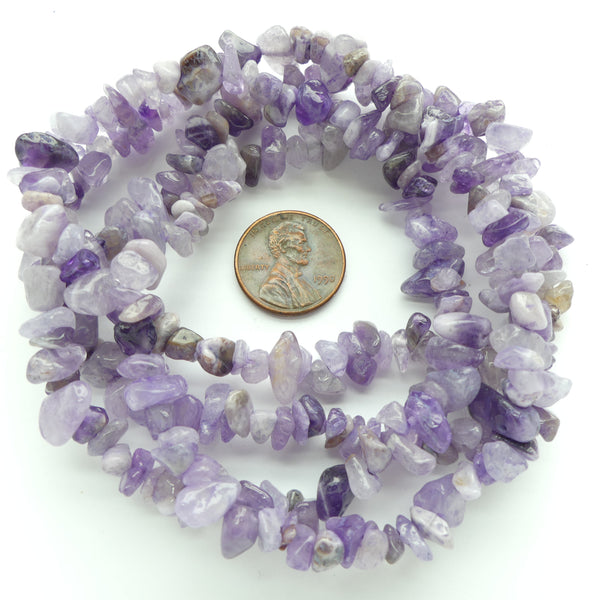 Amethyst Chips, Mixed Light and Dark 6mm on 35-inch Strands