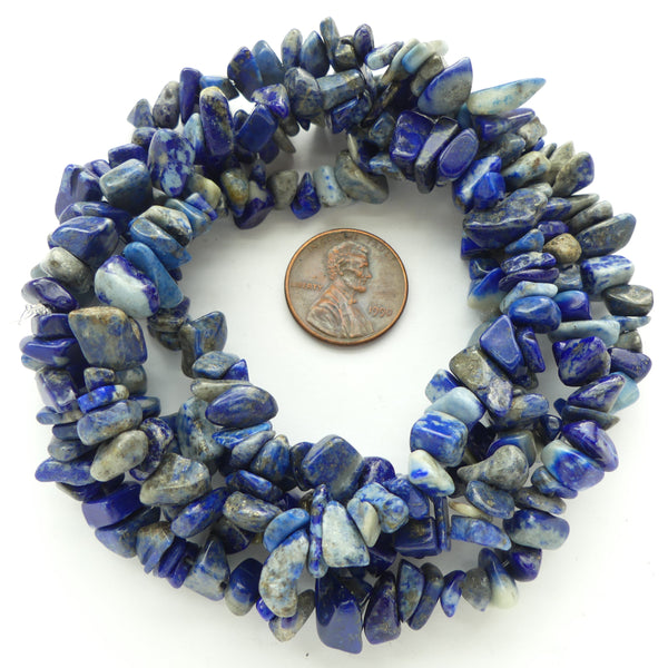 Lapis Lazuli Chips, Mixed Color 8mm on 32-inch Strand