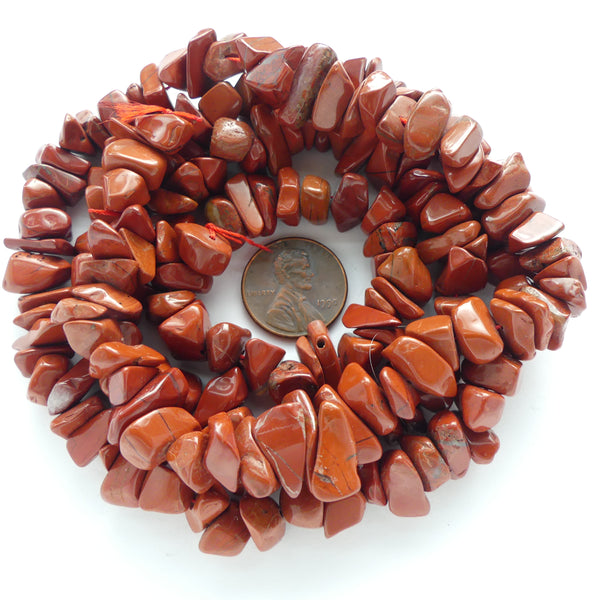 Red Jasper Chips, 12mm on 32-inch Strand