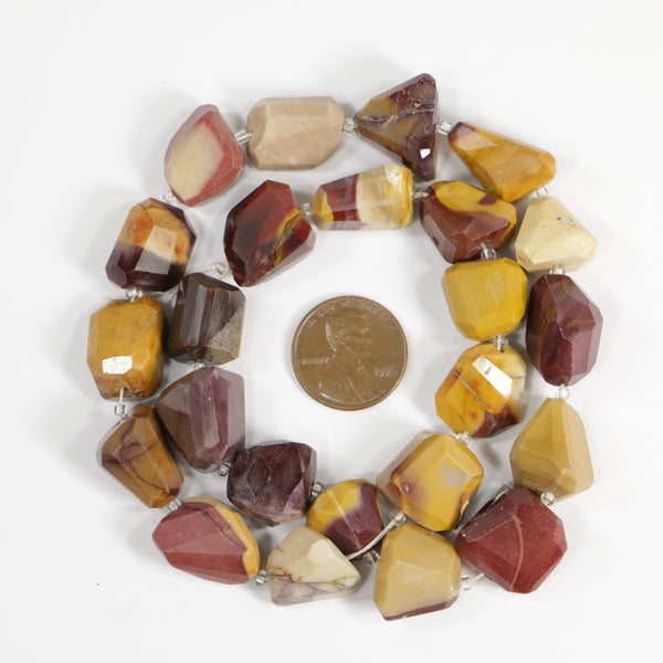 Mookite, Faceted Irregular Nuggets, About 18x15mm on 16-inch Strand