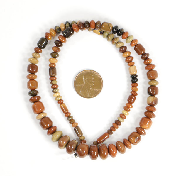 Bruneau Jasper, Graduated Various Shapes, Largest 8x10mm on 18-inch Strand