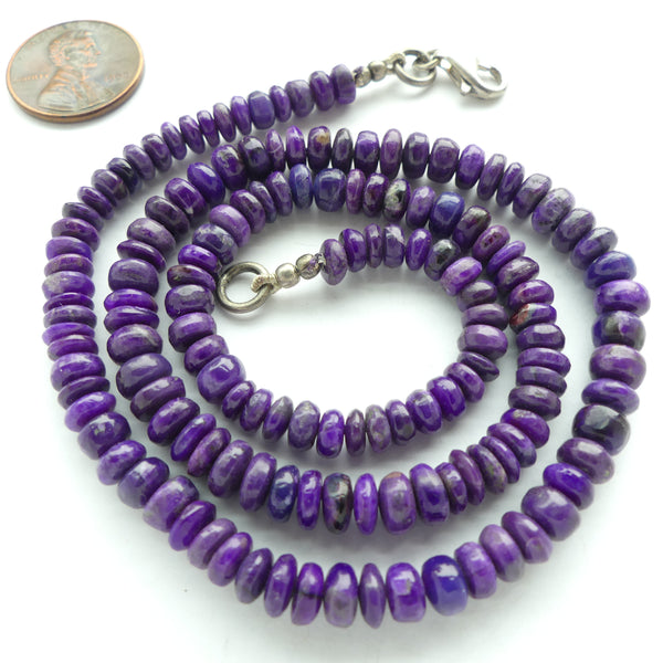 Sugilite, Rondelles 4x6mm on 16-inch Strand