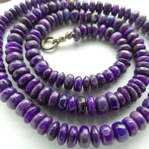 Sugilite, Rondelles 4x6mm on 16-inch Strand
