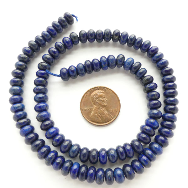 Lapis Lazuli, Rondelles 4x6mm on 16-inch Strands
