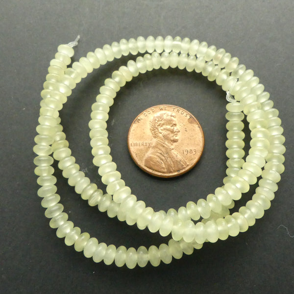 New Jade, Rondelles 4mm on 16-inch Strands