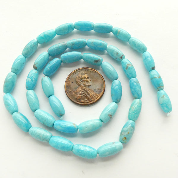 Turquoise, Rice Shape, 10x5mm on 16-inch Strands