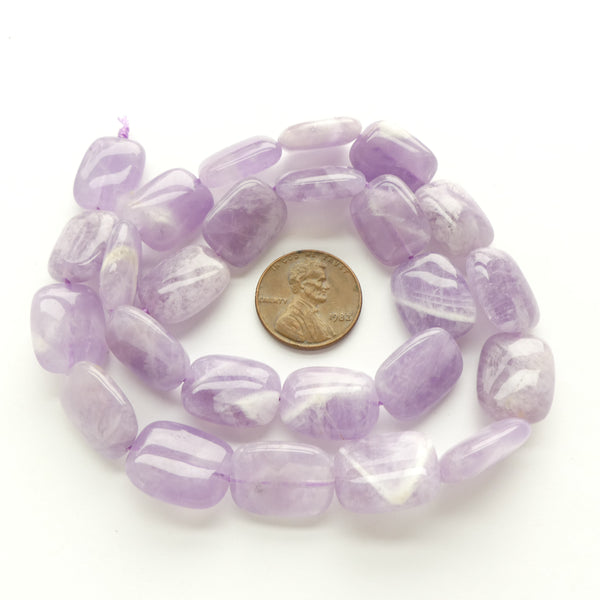 Amethyst, Rectangles with Rounded Edges, 16x12mm on 16-inch Stands